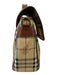 Burberry Tan & multi Coated Canvas Magnetic Closure Tartan Lined Top Handle Bag Tan & multi / S