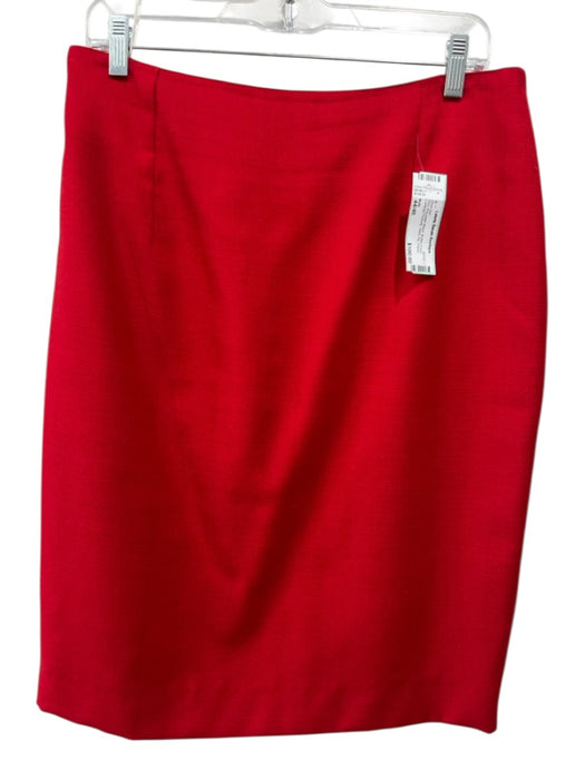 Bally Size 44/46 Red Polyester Blend Button Front Contrast Pockets Skirt Set Red / 44/46