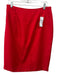 Bally Size 44/46 Red Polyester Blend Button Front Contrast Pockets Skirt Set Red / 44/46