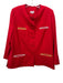 Bally Size 44/46 Red Polyester Blend Button Front Contrast Pockets Skirt Set Red / 44/46