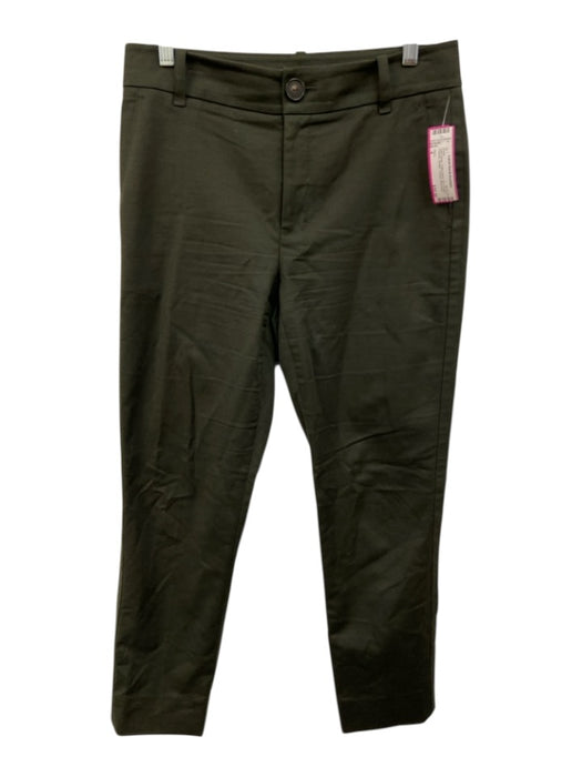 Vince Size 4 Dark Green Cotton Blend Zip & Button Pockets Straight Trouser Pants Dark Green / 4