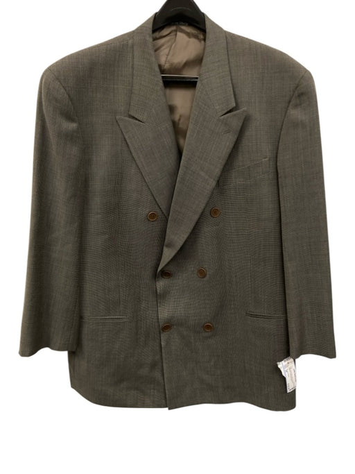 Giorgio Armani Gray Wool Blend Micro Double Breasted Men's Suit Gray / 44