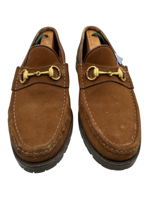Gucci Shoe Size 9 Brown Suede Stacked Heel Loafer Baby Doll Men's Shoes Brown / 9