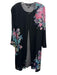 St. John Size 14/12 Black & Multi Wool Blend Knit Floral Button Front Dress Set Black & Multi / 14/12