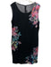 St. John Size 14/12 Black & Multi Wool Blend Knit Floral Button Front Dress Set Black & Multi / 14/12