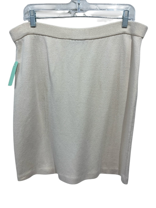 St. John Collection Size 12 Cream White Wool Blend Elastic Waistband Knit Skirt Cream White / 12