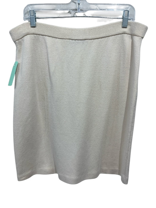 St. John Collection Size 12 Cream White Wool Blend Elastic Waistband Knit Skirt Cream White / 12