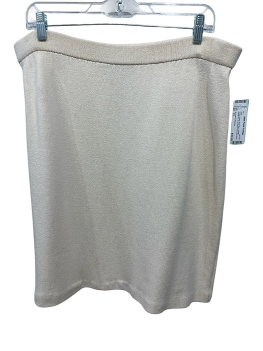St. John Collection Size 12 Cream White Wool Blend Elastic Waistband Knit Skirt Cream White / 12