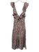 Minkpink Size XS White, Pink & Brown Viscose Blend Paisley Print Tiered Dress White, Pink & Brown / XS