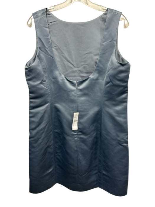 J. Crew Size 16 Slate Blue Polyester Satin Sleeveless Scoop Back Back Zip Dress Slate Blue / 16