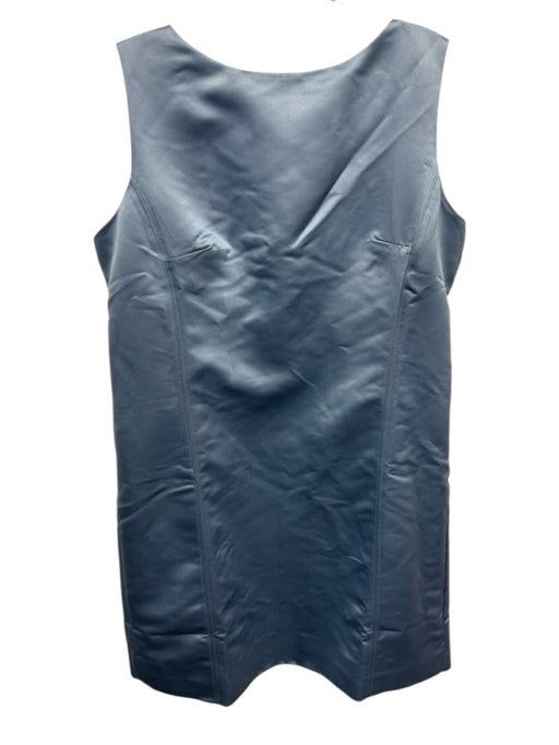 J. Crew Size 16 Slate Blue Polyester Satin Sleeveless Scoop Back Back Zip Dress Slate Blue / 16