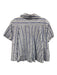 Maeve Size XS Blue & White Cotton Blend Stripe Pockets short sleeve Top Blue & White / XS