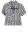 Maeve Size XS Blue & White Cotton Blend Stripe Pockets short sleeve Top Blue & White / XS