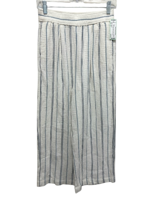 Madewell Size XS White & Blue Missing Fabric Tag Stripe Elastic Waist Pants White & Blue / XS
