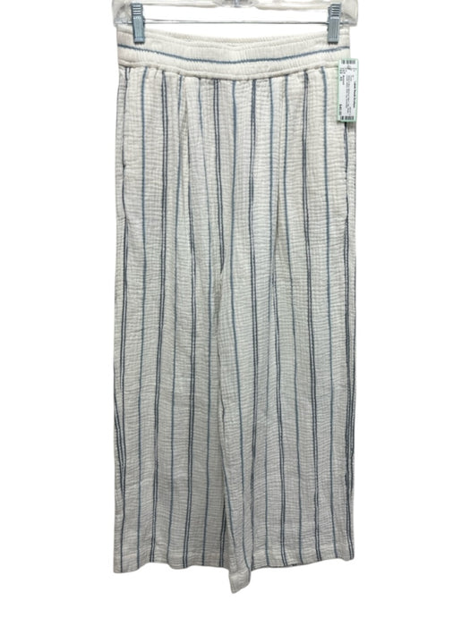 Madewell Size XS White & Blue Missing Fabric Tag Stripe Elastic Waist Pants White & Blue / XS