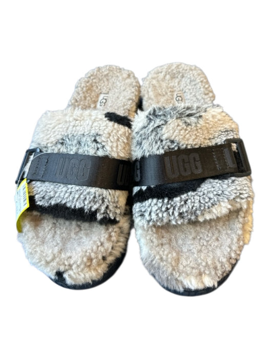 Ugg Shoe Size 8 Gray & Black shearling Platform Mules Gray & Black / 8