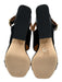 Tory Burch Shoe Size 10.5 Black Suede Leather Stacked Heel Sandals Black / 10.5