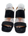 Tory Burch Shoe Size 10.5 Black Suede Leather Stacked Heel Sandals Black / 10.5
