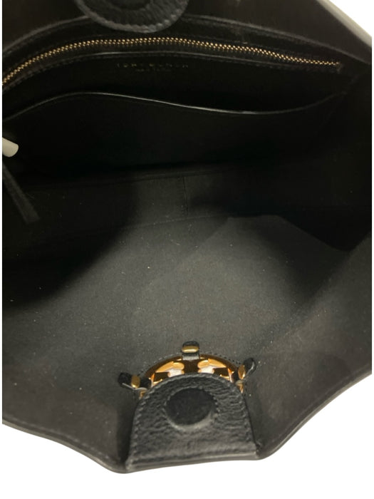 Tory Burch Black Leather Shoulder Bag Magnetic Close Bag Black / S/M