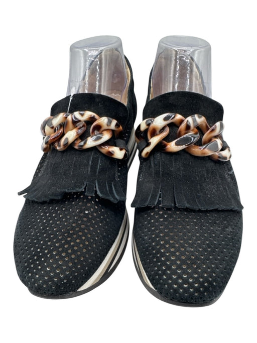 Softwaves Shoe Size 40 Black & Multi Suede Buckles Platform Perforated Shoes Black & Multi / 40