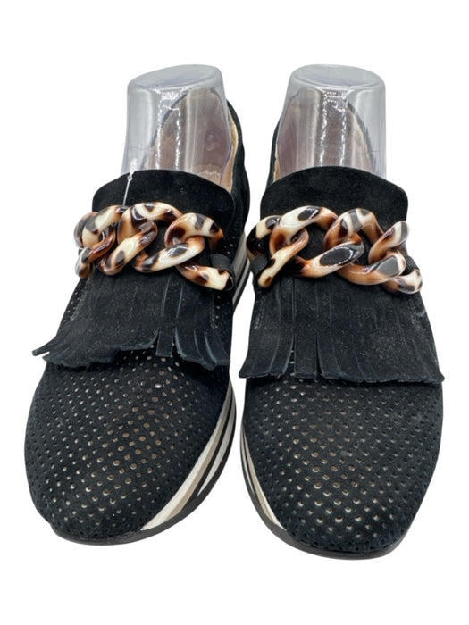 Softwaves Shoe Size 40 Black & Multi Suede Buckles Platform Perforated Shoes Black & Multi / 40