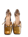 Gucci Shoe Size 38.5 Mustard Patent Leather Silver Hardware High Heel Shoes Mustard / 38.5