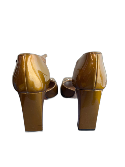 Gucci Shoe Size 38.5 Mustard Patent Leather Silver Hardware High Heel Shoes Mustard / 38.5