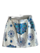 Emilio Pucci Size 8 White, Blue & Purple Cotton Abstract Floral 2 button Skirt White, Blue & Purple / 8