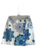 Emilio Pucci Size 8 White, Blue & Purple Cotton Abstract Floral 2 button Skirt White, Blue & Purple / 8