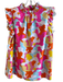 Jude Connally Size M Pink, Blue & Orange Nylon & Spandex Ruffle Neck Top Pink, Blue & Orange / M