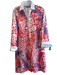 CK Bradley Size M Pink & blue Polyester Collar Long Cuff Sleeve Dress Pink & blue / M