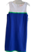 Jude Connally Size M White & Blue Rayon & Nylon Round Neck Back Zip Dress White & Blue / M