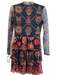 Desigual Size Medium Black & Brown No Fabric Tag Long Sheer Sleeves Dress Black & Brown / Medium