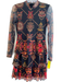 Desigual Size Medium Black & Brown No Fabric Tag Long Sheer Sleeves Dress Black & Brown / Medium