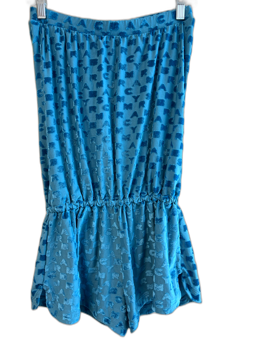 Marc By Marc Jacobs Size Small Blue Nylon Blend Strapless Tie at Waist Romper Blue / Small