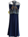 Dave & Johnny Size 5/6 Navy Polyester Rhinestone Embellished high neck Skirt Set Navy / 5/6