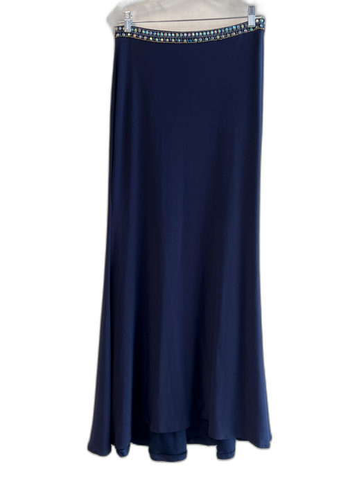 Dave & Johnny Size 5/6 Navy Polyester Rhinestone Embellished high neck Skirt Set Navy / 5/6