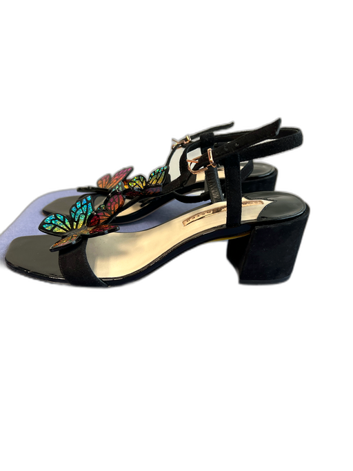 Sophia Webster Shoe Size 38 Black Patent Leather Butterfly Open Toe & Heel Shoes Black / 38