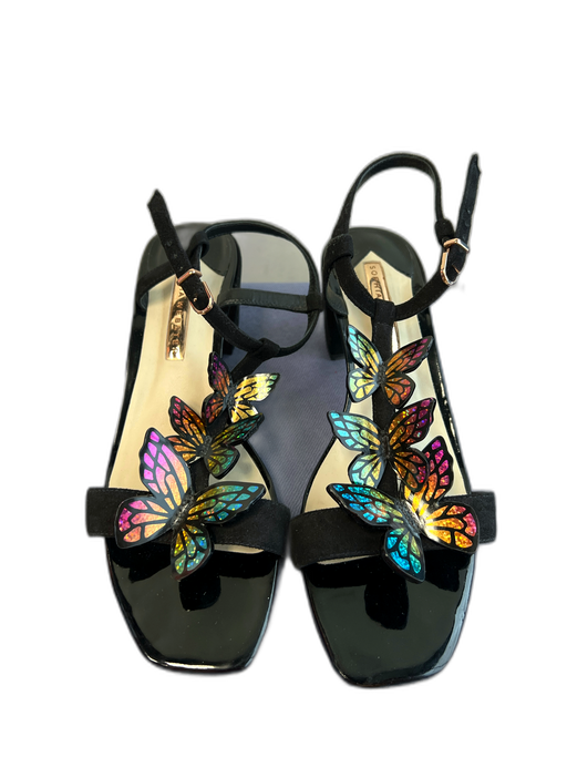 Sophia Webster Shoe Size 38 Black Patent Leather Butterfly Open Toe & Heel Shoes Black / 38