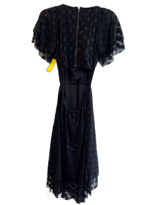 Ali & Jay Size Small Black Nylon Open Back Round Neck Swiss Dot Overlay Dress Black / Small
