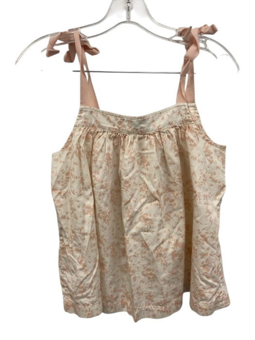 Lake Size S Pink & White Cotton Sleeveless Floral Elastic Waist Short Set Pink & White / S