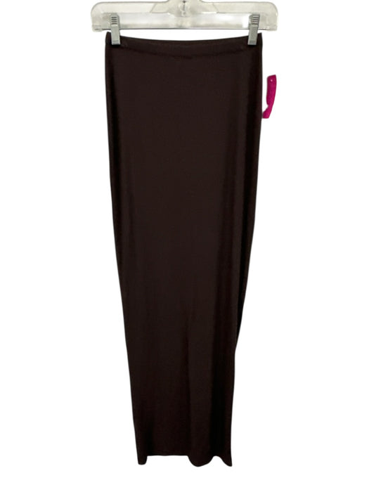 SKIMS Size S Brown Modal Elastic Waist Ribbed Maxi Skirt Brown / S