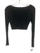 Alo Size Est S Black Long Sleeve Ribbed Button Up Cropped Top Black / Est S