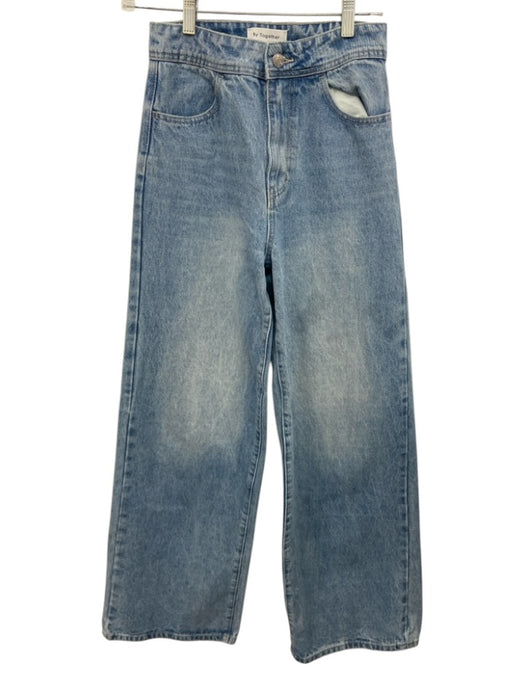 by Together Size S Light Wash Cotton Denim Wide Leg High Rise Jeans Light Wash / S