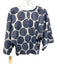 Tiche Size XS Blue & White Print Cotton Surplice Circles & Stripes Top Blue & White Print / XS