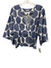 Tiche Size XS Blue & White Print Cotton Surplice Circles & Stripes Top Blue & White Print / XS