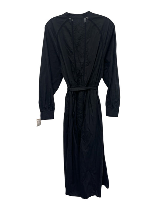 Buck Mason Size XS Black Cotton Button Down Elastic Waist Pintuck Dress Black / XS
