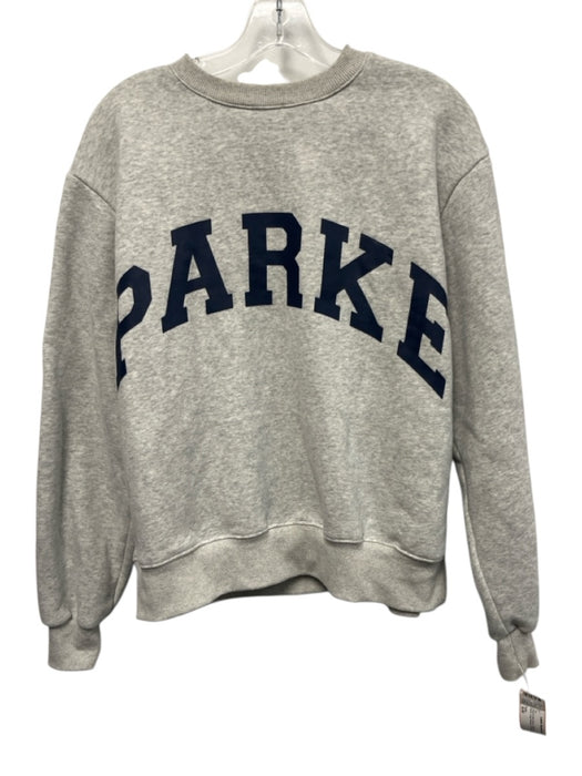 Parke Size S/M Gray & navy blue Cotton Logo Crew Neck Long Sleeve Sweatshirt Top Gray & navy blue / S/M