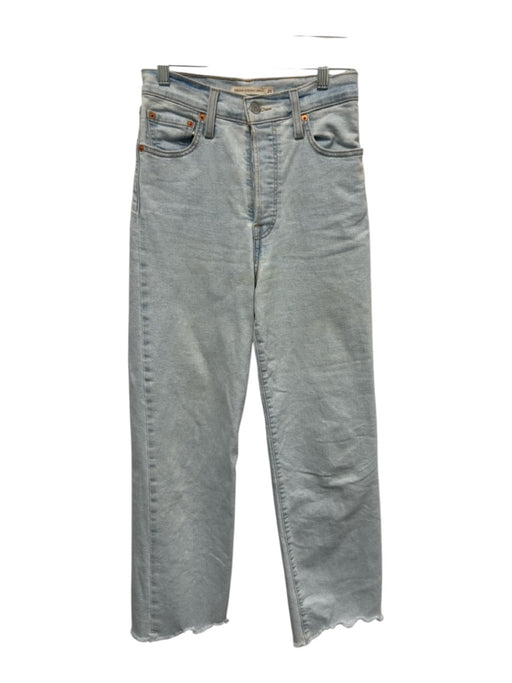 Levi's Size 26 Light Wash Cotton Denim High Rise Straight Button Fly Jeans Light Wash / 26