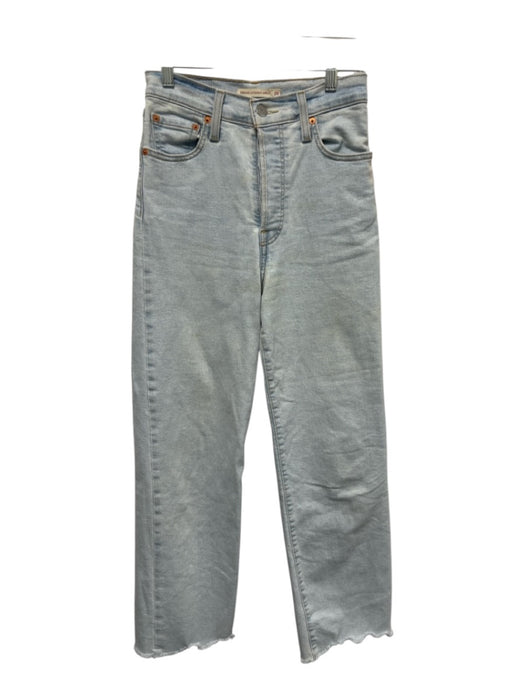 Levi's Size 26 Light Wash Cotton Denim High Rise Straight Button Fly Jeans Light Wash / 26